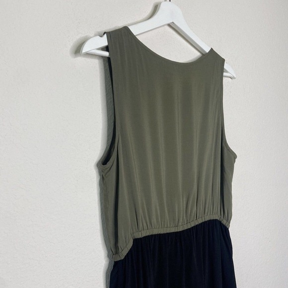 Anthropologie EDME & ESYLLTE Freya Color Block Green and Black Dress S - Picture 11 of 14